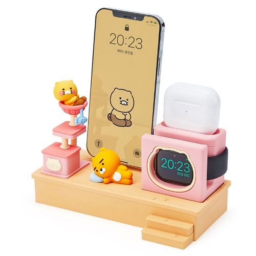 카카오프렌즈 라이언 춘식이 3in1 트리플 충전 거치대