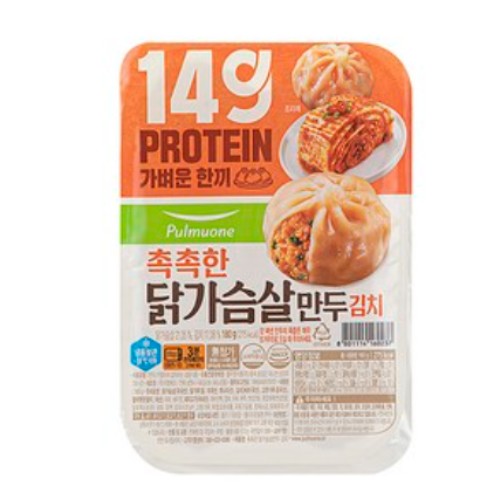 풀무원  촉촉한 닭가슴살 만두 김치 180g