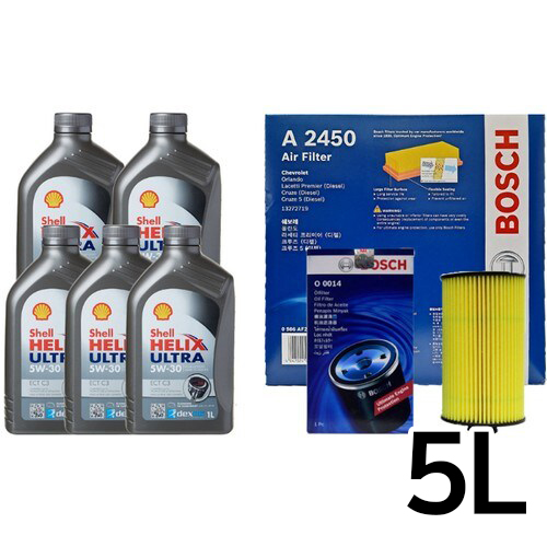 쉘  힐릭스 울트라 ECT C3 5W30 5L + 보쉬필터 쉐보레 올란도 1.6 디젤