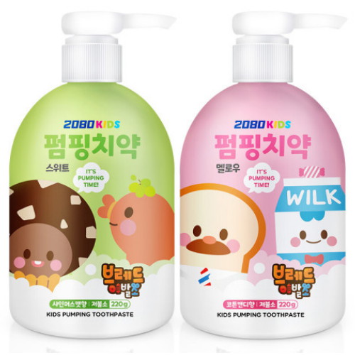 2080 키즈 브레드 이발소 펌핑치약 220g