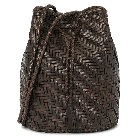 드래곤디퓨전 폼폼 더블 점프 버킷백_8838 (DK BROWN)