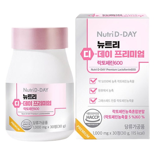 뉴트리디데이 프리미엄 락토페린600 1000mg 30정