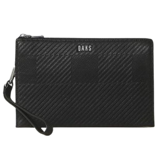 닥스 GREAT HOUSE CHECK 체크배색 소가죽 클러치백_DBBA3E305BK