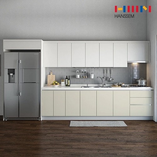 한샘  밀란100 무드 베이지 ㅡ자 냉장고장형