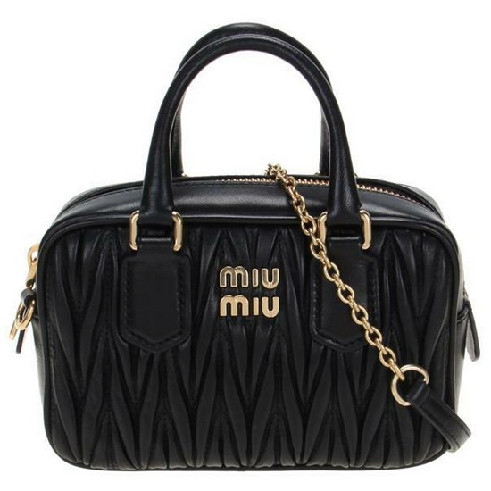 미우미우 마테라쎄 나파 가죽 탑 핸들 백_5BP077 N88 F0002