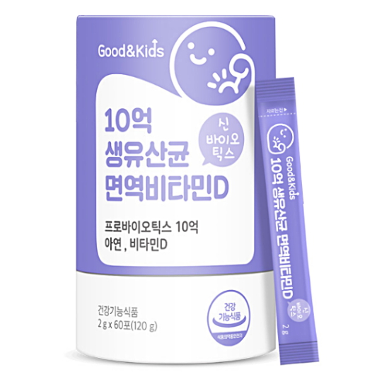 내츄럴플러스 굿앤키즈 10억 생유산균 면역비타민D 60포