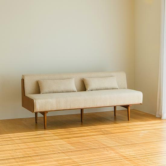 레트로하우스 미네 리빙다이닝 원목 패브릭 소파 3인용