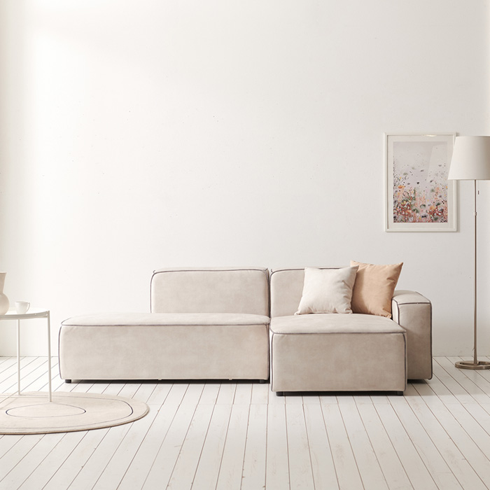 나무뜰 리썸 카우치형 모듈 마카오원단 아쿠아텍스 패브릭 소파 3.5인용