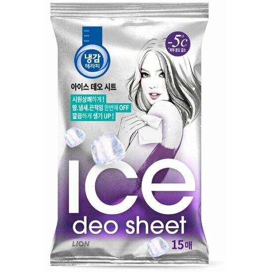 라이온코리아 냉감테라피 아이스 데오 시트 리필형 15매