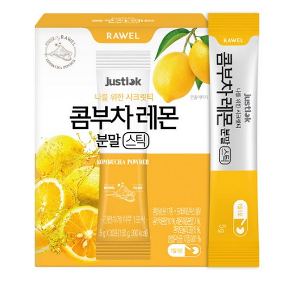 한국생활건강  저스틱 콤부차 레몬 30T