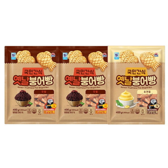 사조대림 대림선 국민간식 옛날 붕어빵 단팥 400g X 2개슈크림 400g X1개 3개 에누리 가격비교 2628