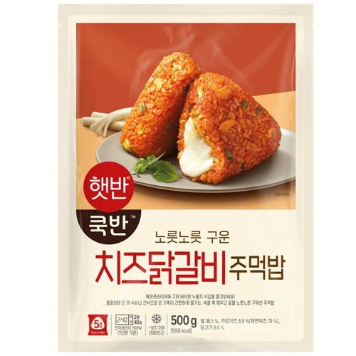 CJ제일제당  햇반 쿡반 치즈닭갈비 주먹밥 500g