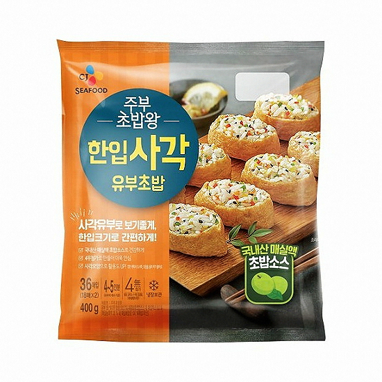 CJ씨푸드  주부초밥왕 한입사각 유부초밥 400g