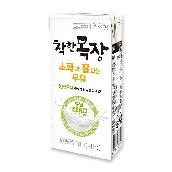건국유업 착한목장 소화가 잘되는 우유 190ml (멸균)