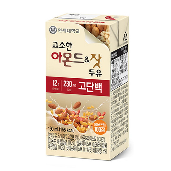 연세우유 고소한 아몬드&잣 두유 고단백 190ml