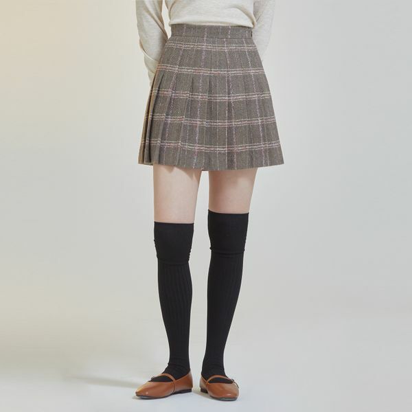 로엠 체크 미니 플리츠 스커트 RMWHC4TR57