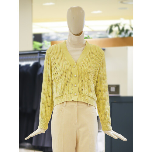 씨씨콜렉트 펀칭라인크롭가디건 C231KSL004