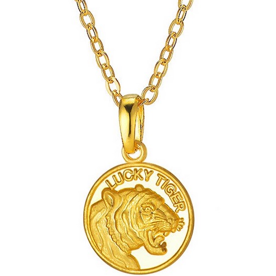 골드앤  호랑이 코인 목걸이 소 1.6g