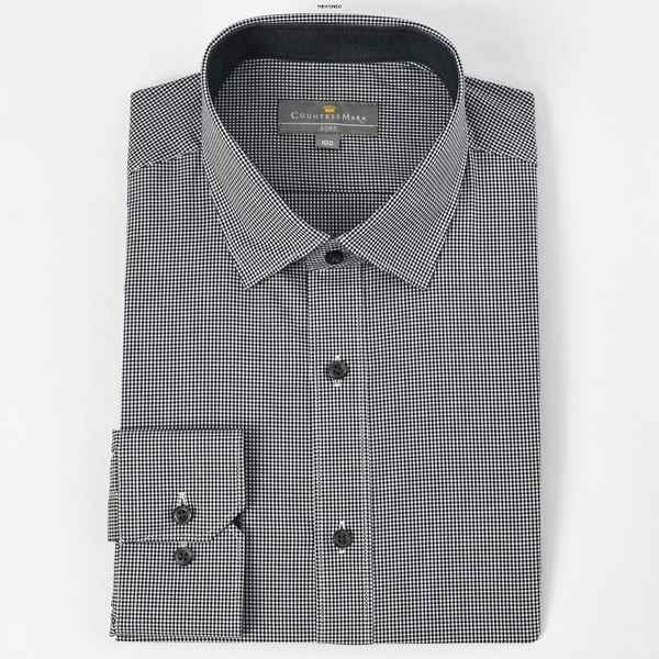 카운테스마라 슬림핏 미니멀체크 긴팔셔츠 CDHV3P2354K0