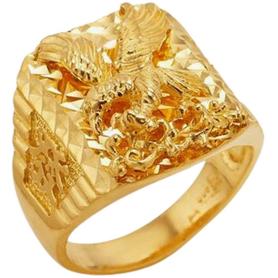 한국금다이아몬드  남자 반지 독수리 컷팅 스퀘어 18.75g