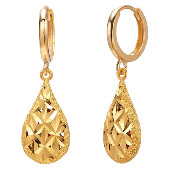 한국금다이아몬드  물방울 컷팅 원터치 귀걸이 3.75g