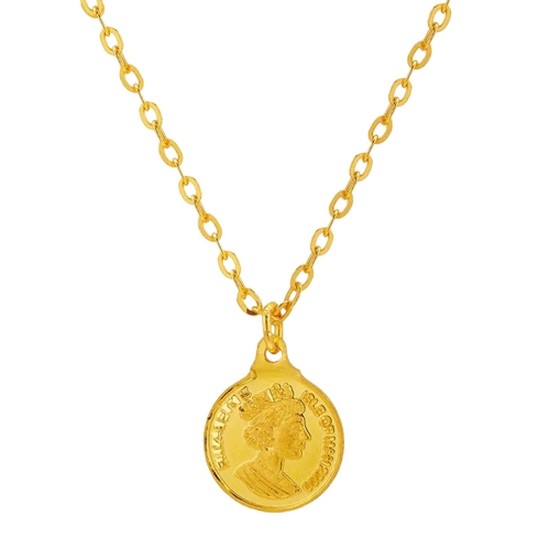 한국금다이아몬드  엘리자베스 코인 목걸이 3.75g