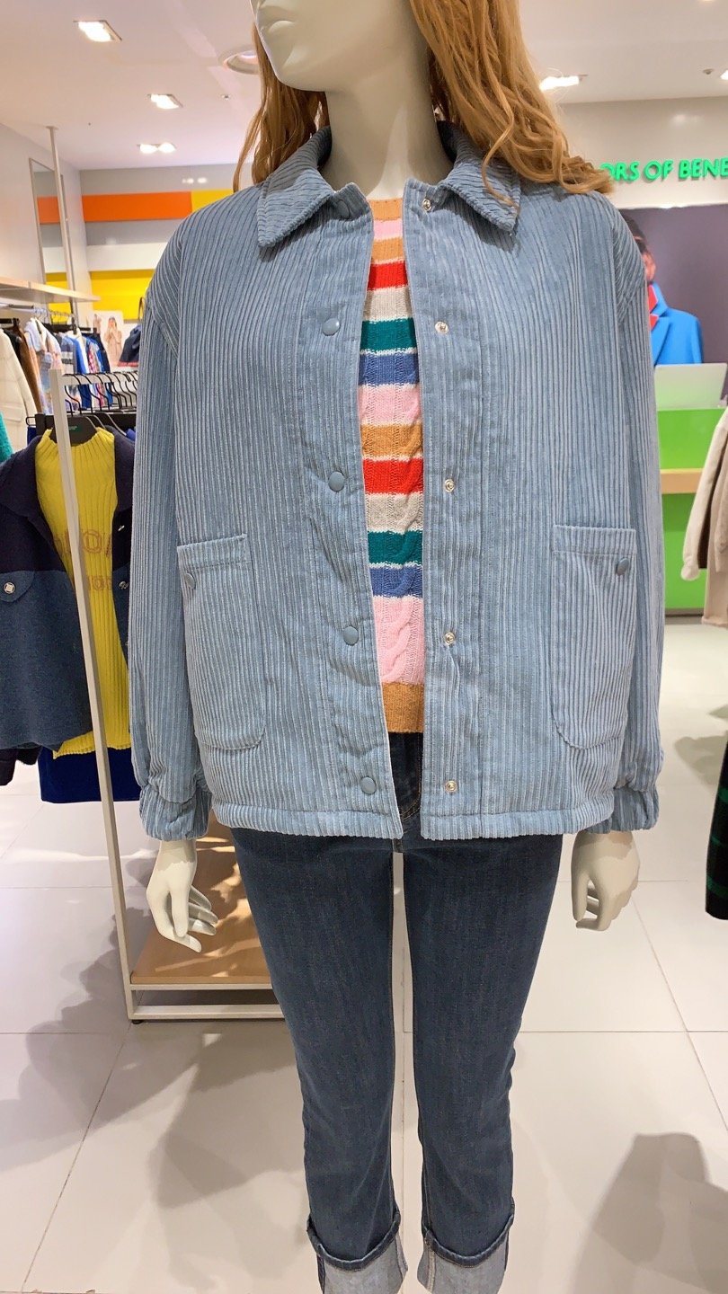 베네통 코듀로이 퀼팅 패딩 점퍼 BAJPF1261