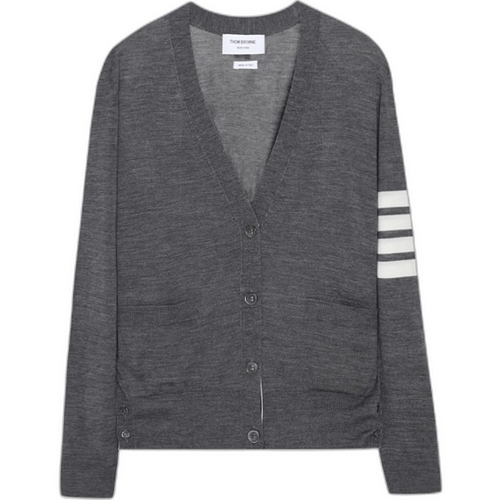 톰브라운 여성 4바 스트라이프 릴랙스핏 서스테이너블 메리노 울 가디건 FKC334A Y1014