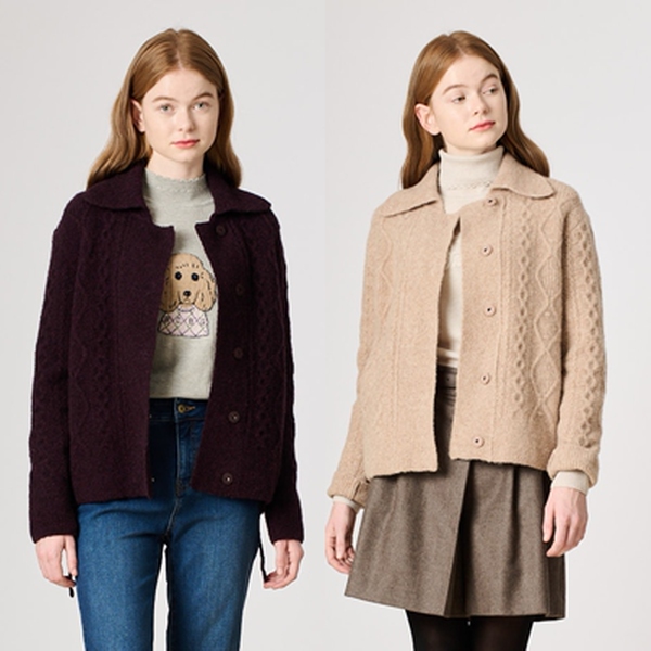 BCBG 플러피 케이블 아우터 가디건 B2WAK121