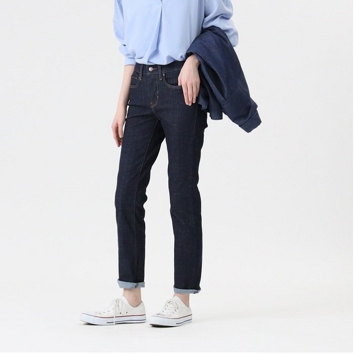 리바이스 미드라이즈 슬림 생지 청바지 21166-0144