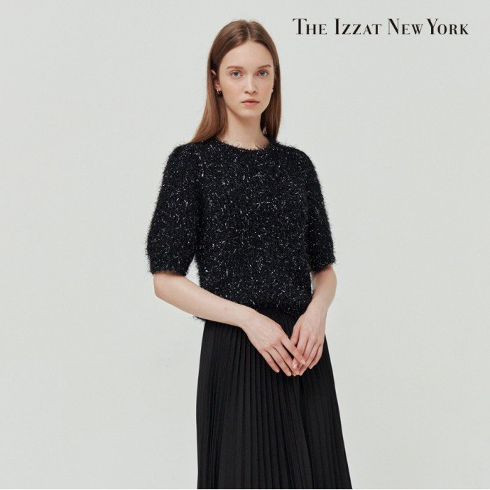 더아이잗 메탈사 하프 슬리브 풀오버 니트 IMAP1PO03