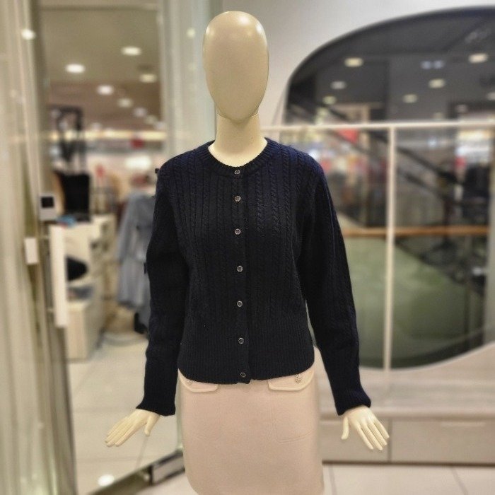 씨씨콜렉트 꽈배기 라운드넥 가디건 E224KSL135