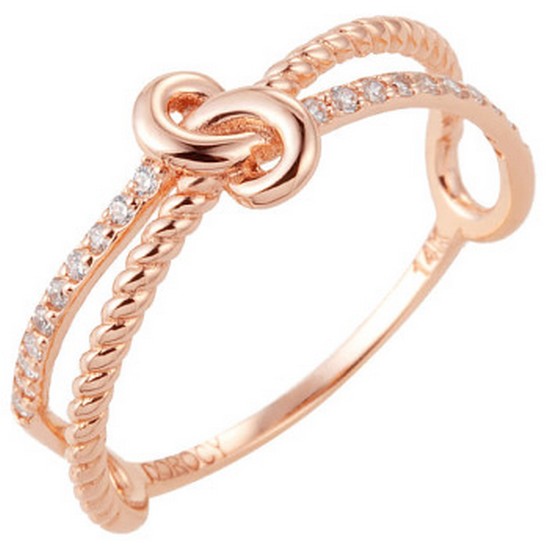 도로시 14K 투라인 꼬임 반지