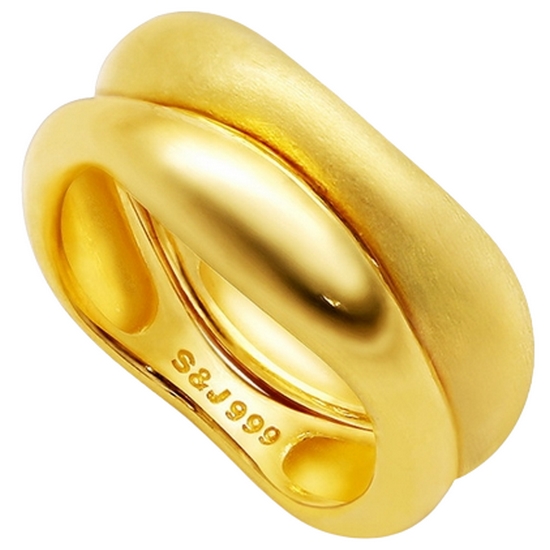 수앤진골드  웨이브 더블 반지 18.75g