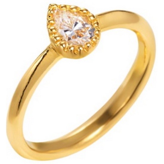 한국금다이아몬드  여자 반지 화이트 보석 물방울 포인트 3.75g