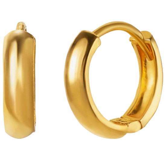 한국금다이아몬드  여자 원터치 귀걸이 유광 반 링 3.75g