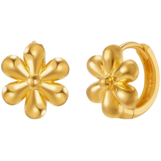 한국금다이아몬드  여자 원터치 귀걸이 볼 플라워 3.75g