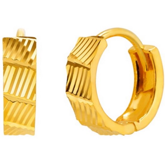 한국금다이아몬드  원터치 링 귀걸이 컷팅 웨이브 3.75g