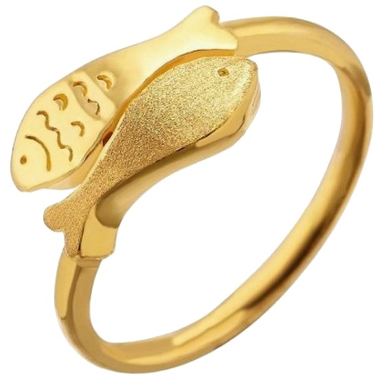 한국금다이아몬드  쌍둥이 물고기 반지 3.75g