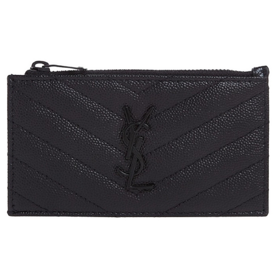 생로랑 모노그램 프라그망 지퍼 카드 케이스 607915 BOW08 1000