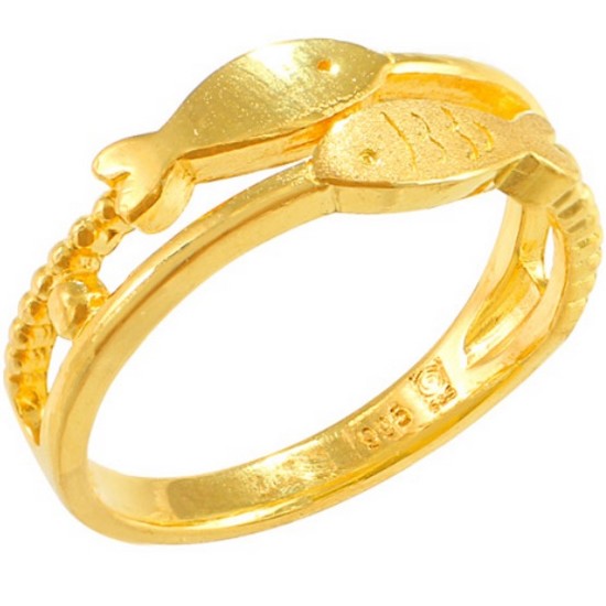 클래스에스  더블피쉬 물고기 행운 반지 3.75g