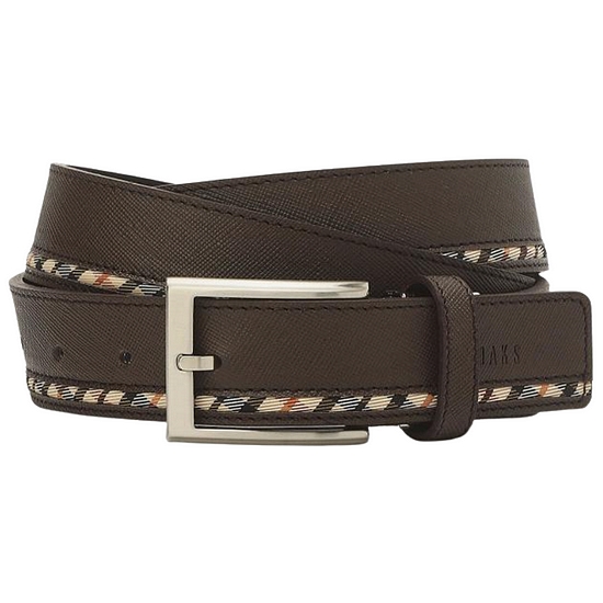 닥스 원 체크라인 스트랩 소가죽 벨트 DBBE2F202W3