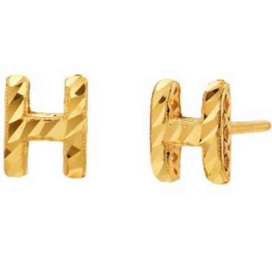 한국금다이아몬드  여자 침 귀걸이 컷팅 H 1.875g