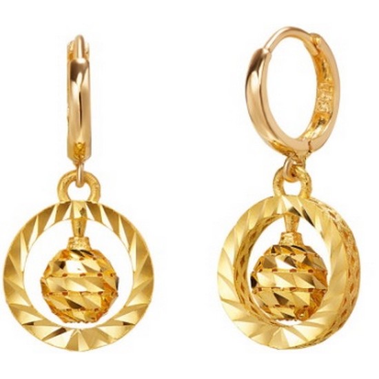 한국금다이아몬드  여자 원터치 귀걸이 인 써클 볼 3.75g