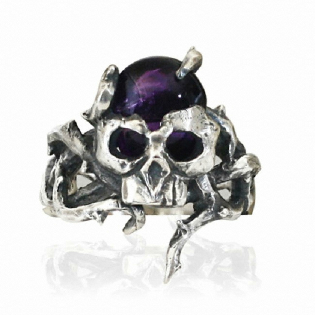 나인큐브 Amethyst skull ring