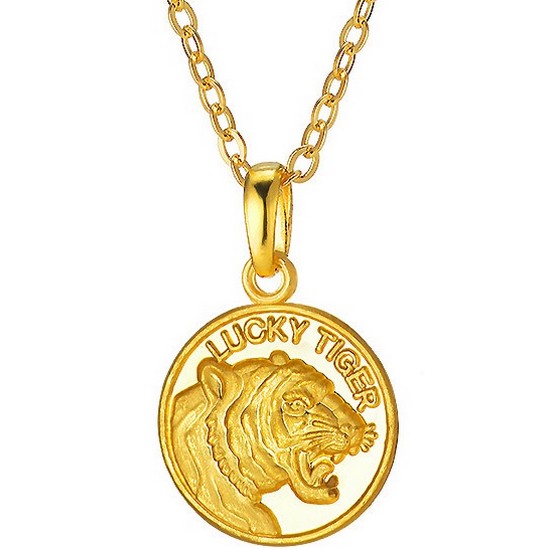 골드앤  호랑이 코인 목걸이 중 1.75g