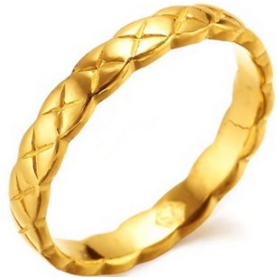 한국금다이아몬드  퀼팅 엠보 반지 3.75g