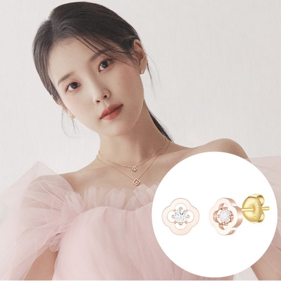 제이에스티나  CLOVIA 14K 귀걸이 JJCLEQ3BS150R4000