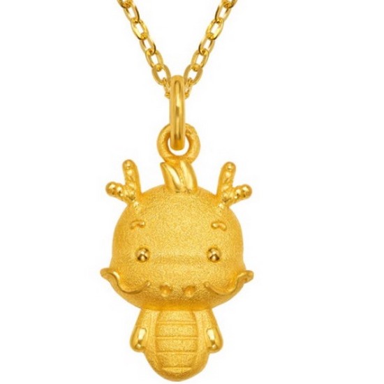 한국금다이아몬드  아기 용 돌목걸이 3.75g