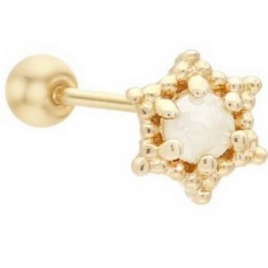 미니골드  14K THANK YOU DIA 타이니 플라워밤 피어싱 EJUM4016D